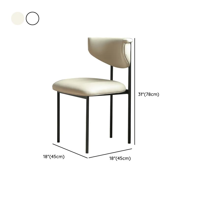 Modern Upholstered Side Chair with Black Metal Legs and Low Back - image 17
