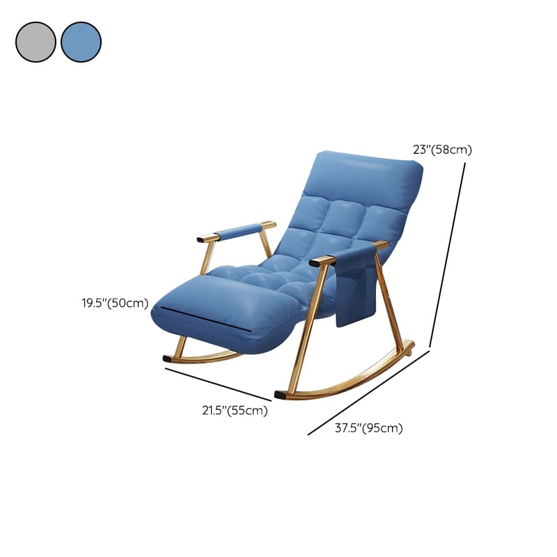 Modern Indoor Rocking Chair Upholstered, Tufted and Custom Fit with slipcover, Metal Legs - image 19