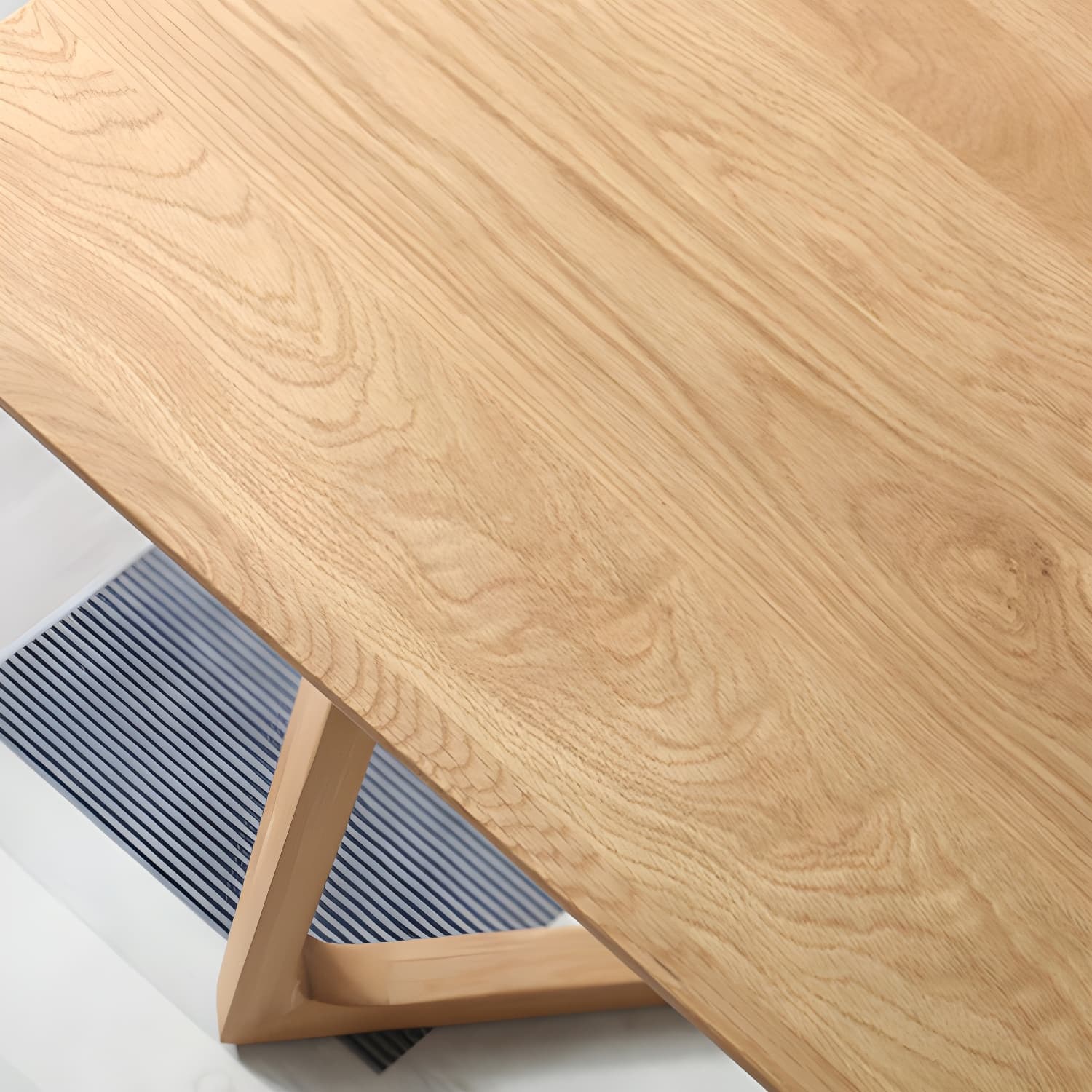 Double Pedestal Oak Solid Wood Dinette Table Modern Style Dining Table - image 6