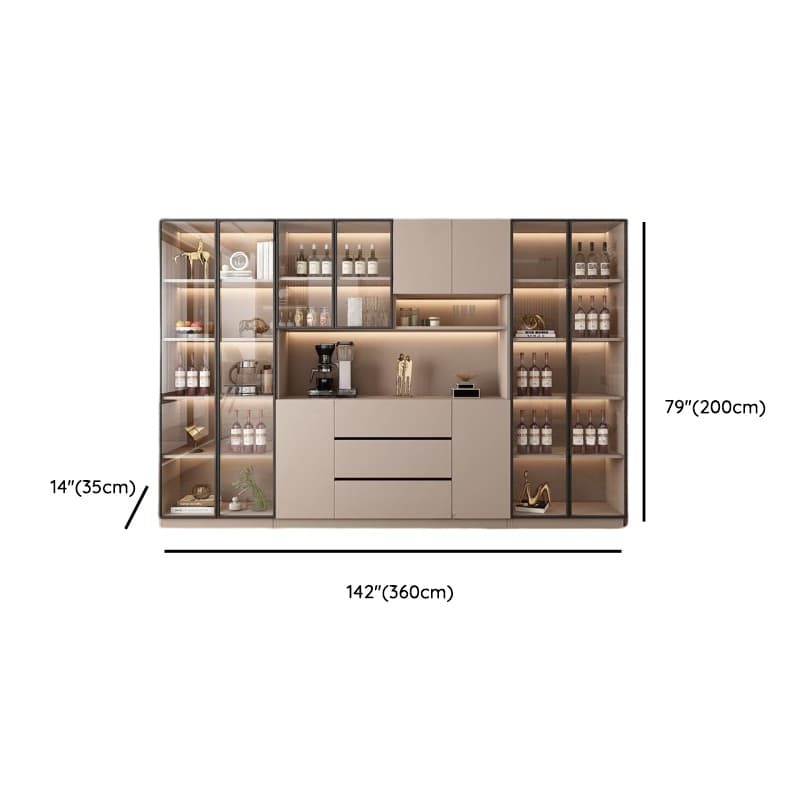 Wide/Standard/Narrow Modern Timber 3 Drawers 2 Shelves/3 Shelves/1 Shelf Glass Doors Pantry Hutch Sideboard - image 26