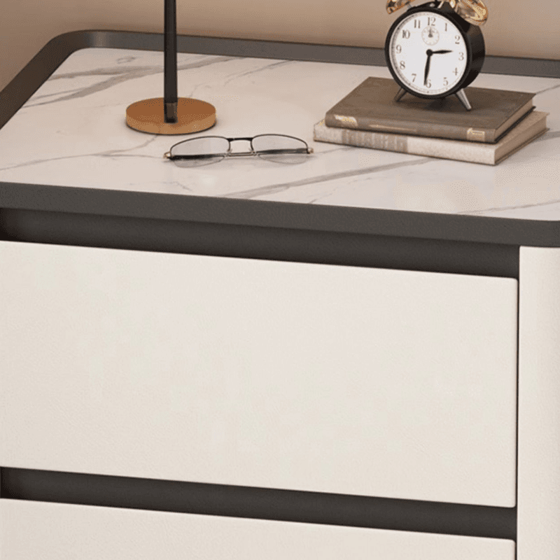 Stylish Bedside Cabinet Nightstand with 2 Drawers and Sintered Stone Countertop - image 16