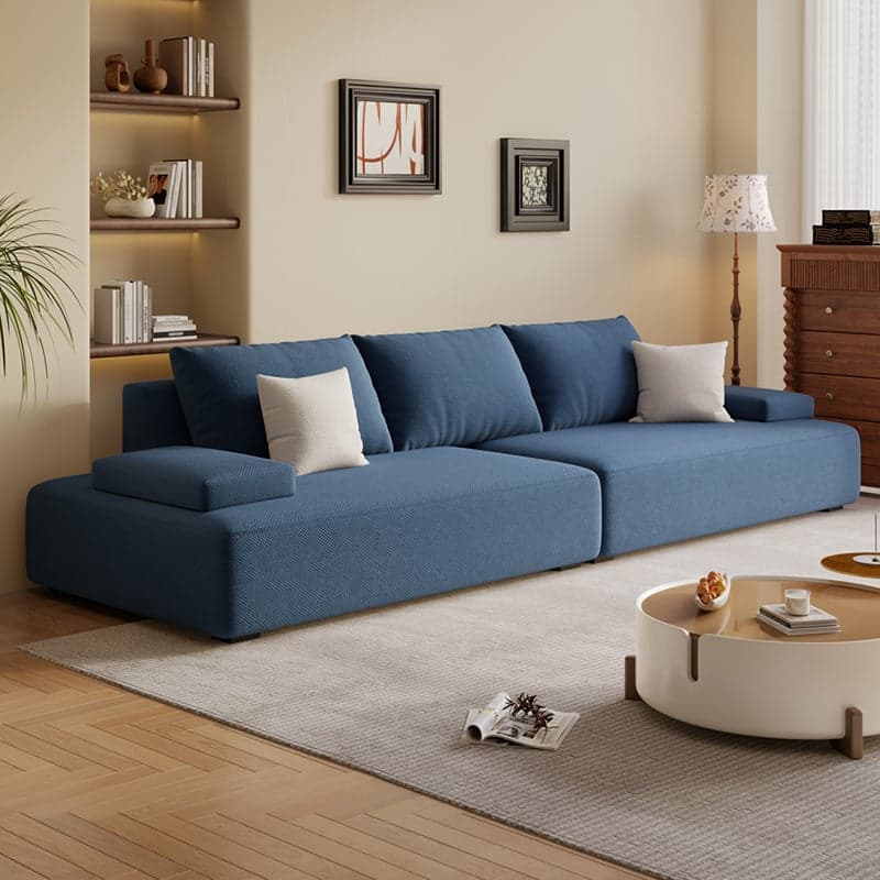 Modish Solid Color Stain Resistant Standard Sofa in Black/Light Gray/Beige for 6-Seater with 2 Pillows - image 3