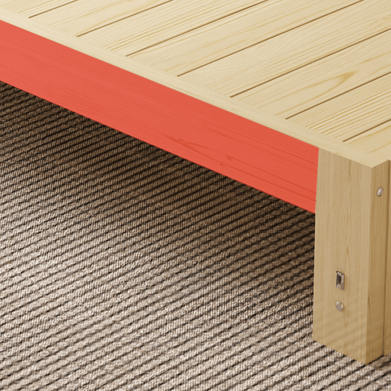 Unfinished Color Pallet Bed Frame with 2 Storage Drawers, Lumber Frame, Easy Assembly for Living Room - image 9