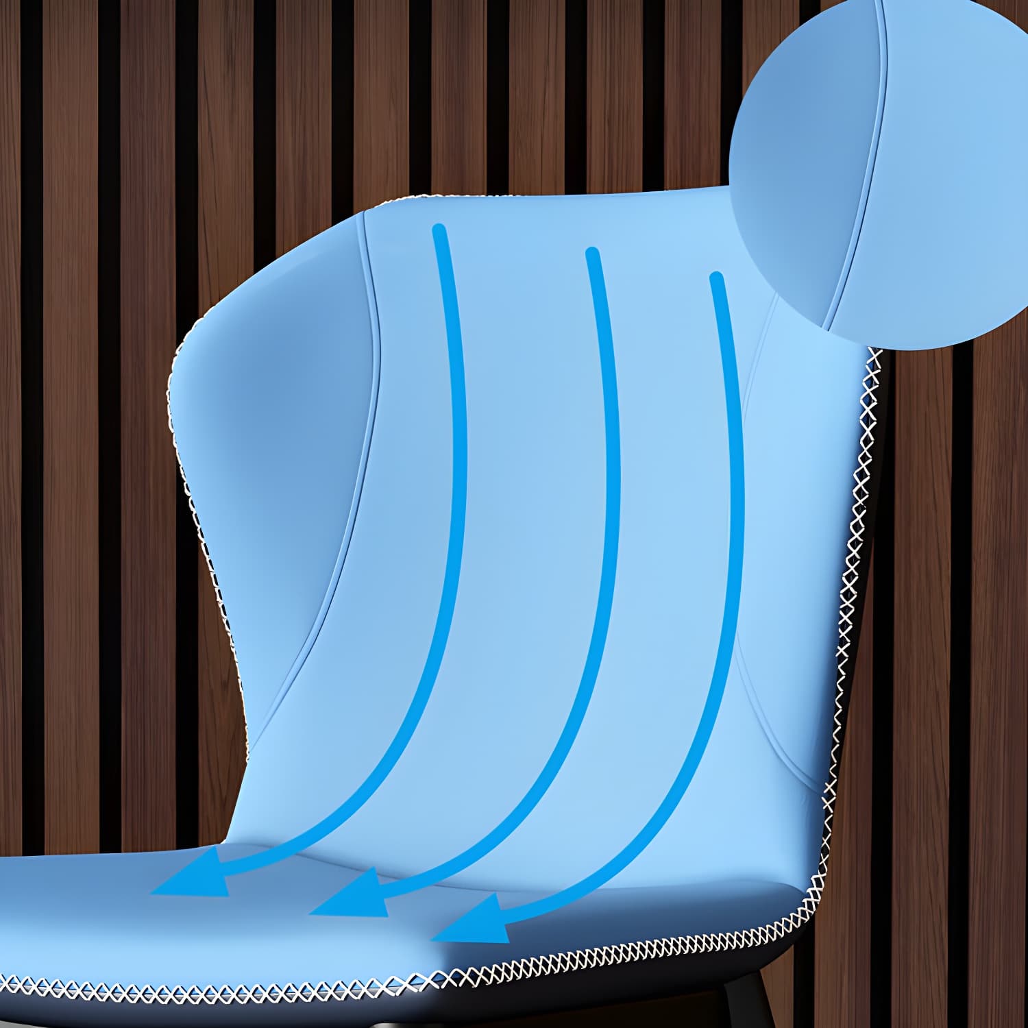 Modern Leather Home Side Chair Wingback Matte Finish Dining Chair - image 13