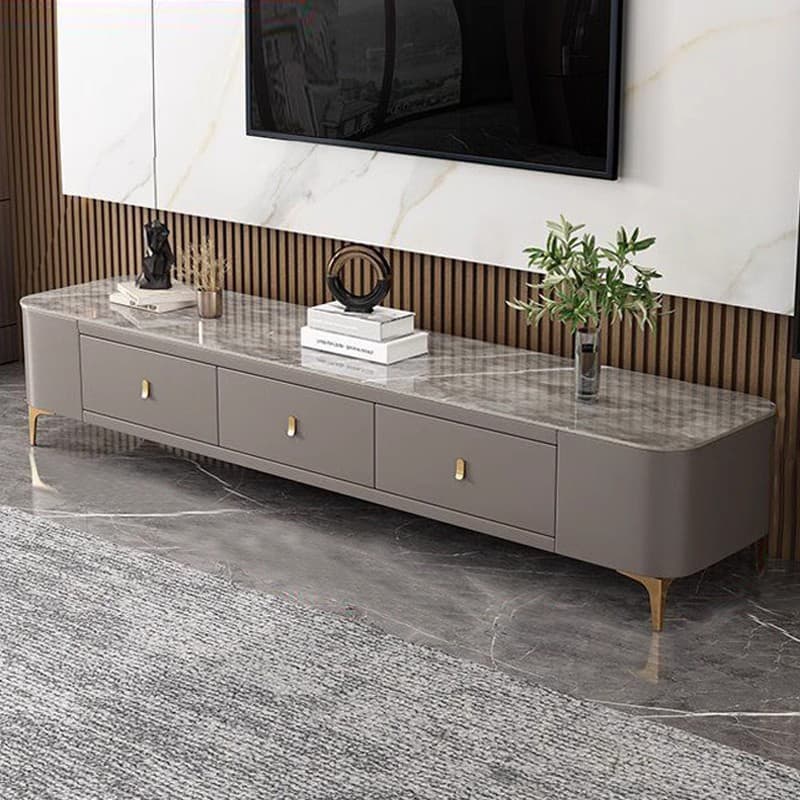 Luxurious Rectangular Glass TV Stand with Storage Drawers, 11.8"W x 15.4"H - image 6