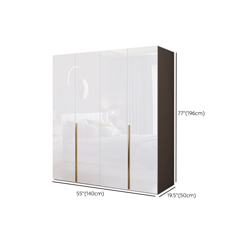 Simple Freestanding Cream Manufactured Wood Cabinet Armoire with Interior Shelves, Clothing Rod & Soft Close Drawer - image 14