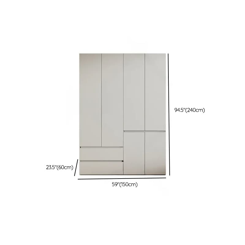 Cream Trendy Reclaimed Wood Wardrobe Armoire with Soft Close Drawer, Soft Close Door, Interior Shelves, and Clothing Rod - image 70