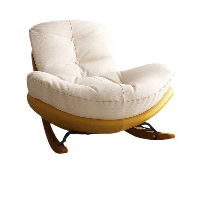 Cotton Upholstered Indoor Rocking Chair with Solid Wood Legs, Compact Design for Small Spaces - image 11
