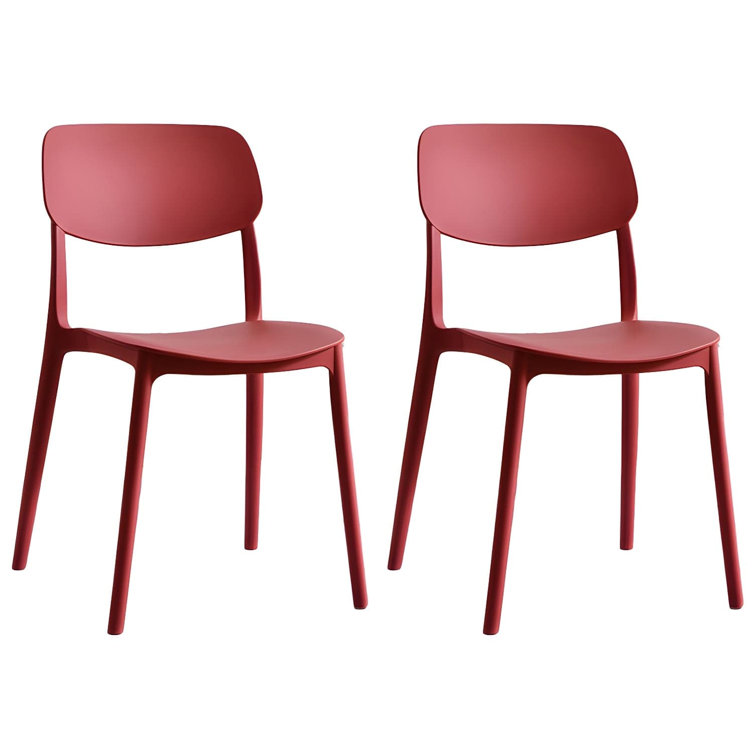 Scandinavian Stackable Armless Dining Chairs Plastic Open Back Dining Side Chair - image 9