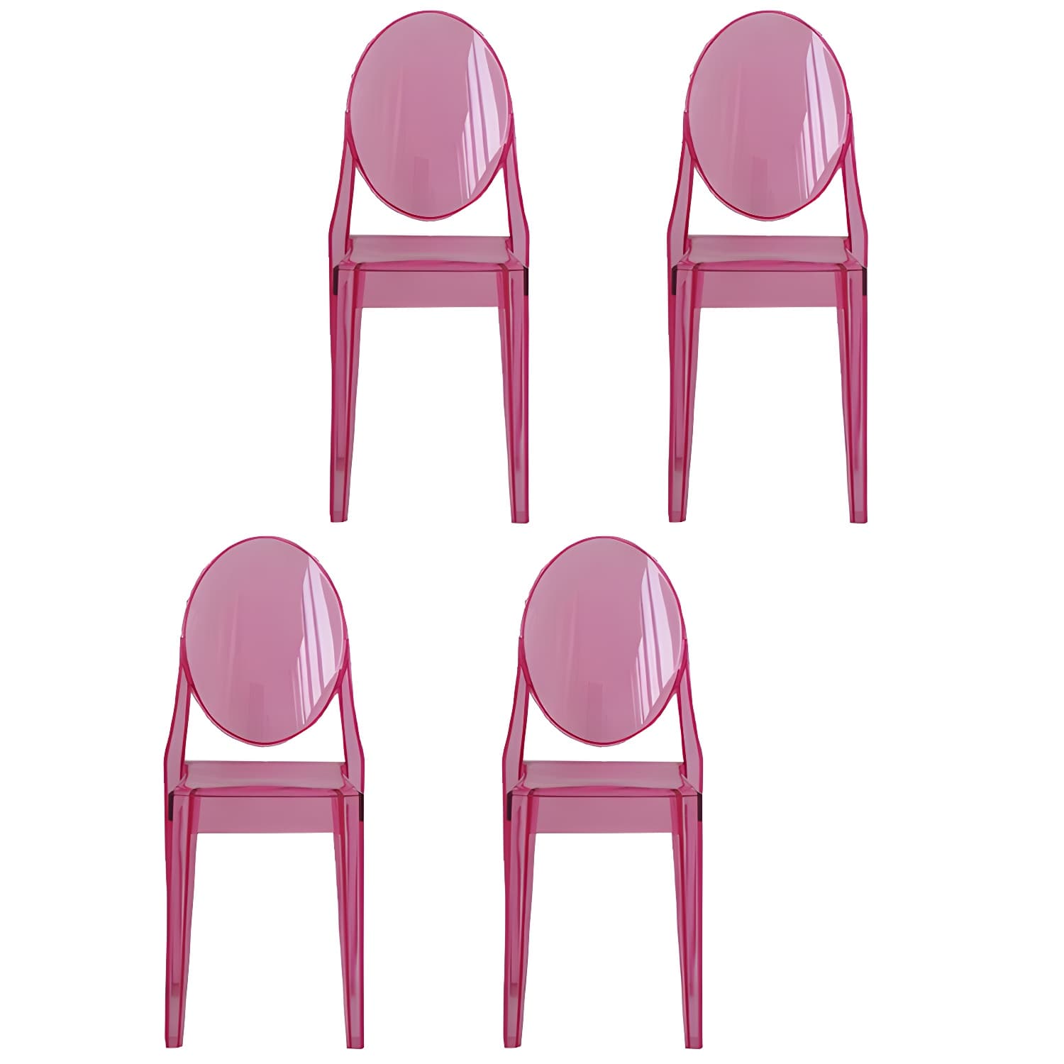 Scandinavian Winehouse Plastic Side Chair Transparent Open Dining Chair (Set of 4) - image 9