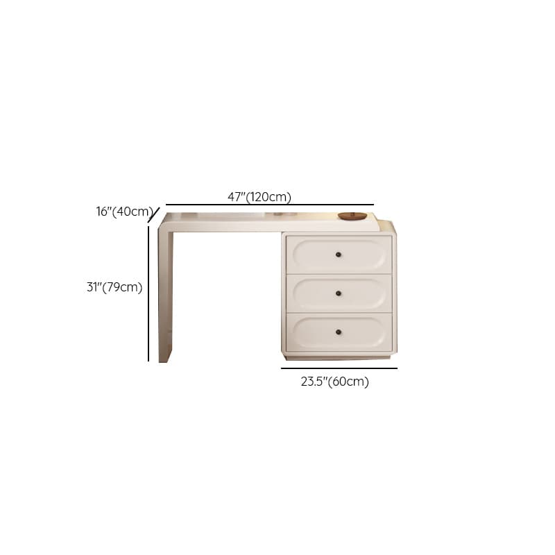 Chalk Modish Large/Standard Makeup Vanity with Laminate Table Top and 6/3 Drawers - image 10