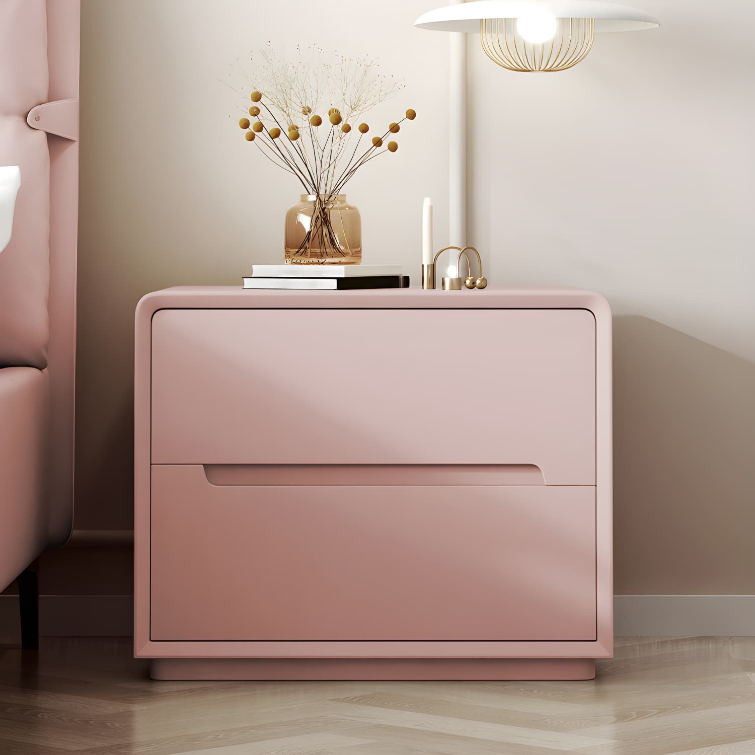 Modern Wood Drawer Nightstand for Small Spaces with 2 Drawers in Narrow Design - image 11