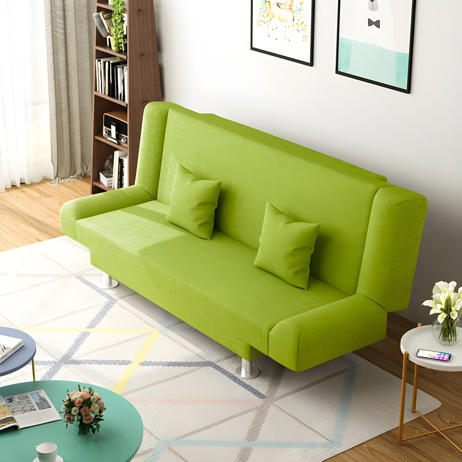 29.53"H Linen Armless Convertible Sleeper Sofa Bed for Living Room - image 4