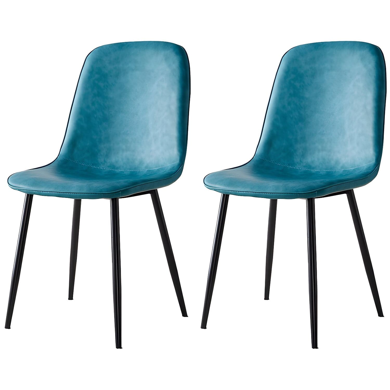 Upholstered Armless Dining Chairs Home Side Chairs with Metal Legs (Set of 2)