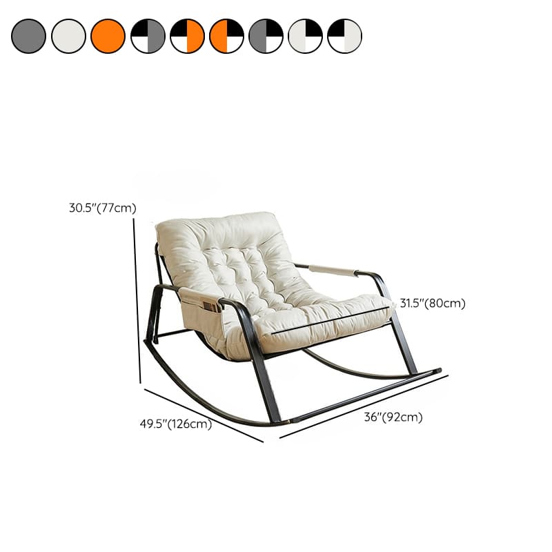 Chic Upholstered Indoor Rocking Chair with Modern Black Metal Legs - image 20