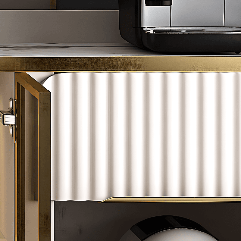 Floor Server/Buffet Table in Slab for Living Room with Glass Doors and Slate Countertop in a Luxurious Style - image 7