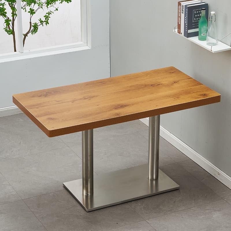 Art Deco Rectangular Dining Table with Lumber Top, Fixed Table Mechanism in Ink/White/Sepia - image 7