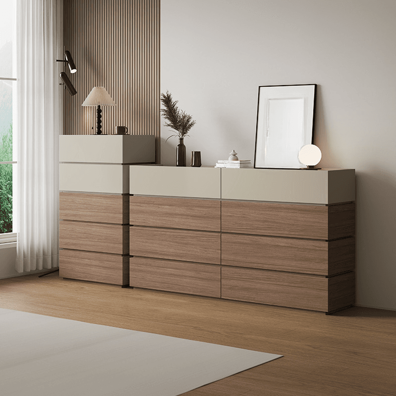 Modern Simple Style Timber Double Dresser/Semainier with 8 Drawers/5 Drawers, Vertical/Horizontal - image 7