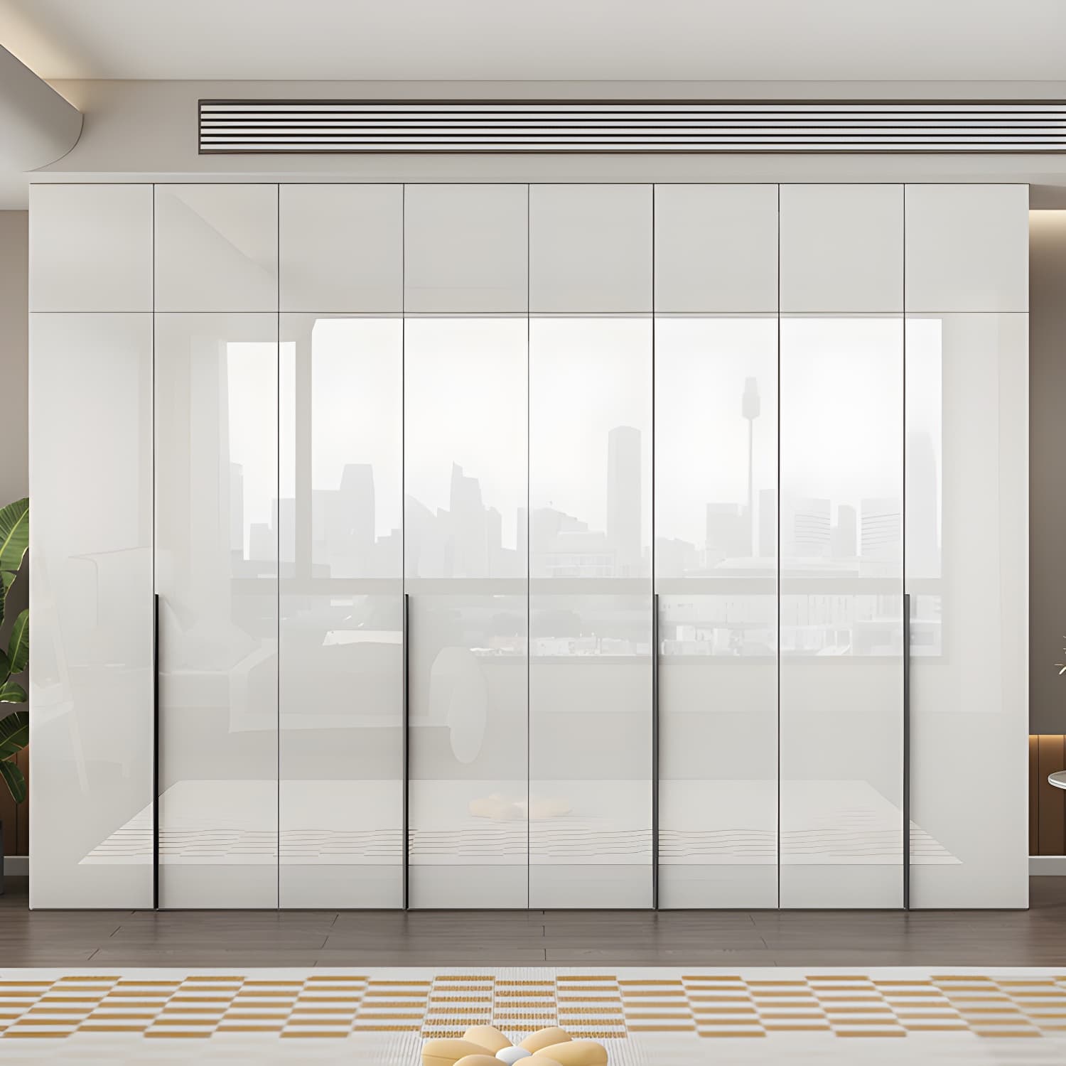 Hinged Wardrobe Armoire with Shelves White Wardrobe Closet for Home - image 3