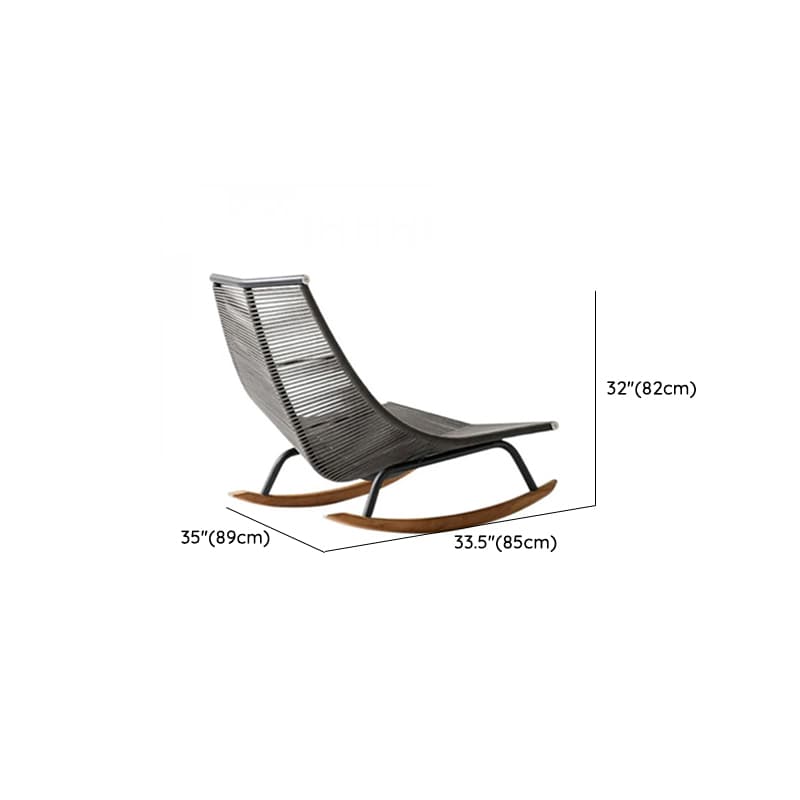 Carmine/Cerulean/Green Nordic Wicker Front Porch Rocking Chairs with Rear Back - image 14