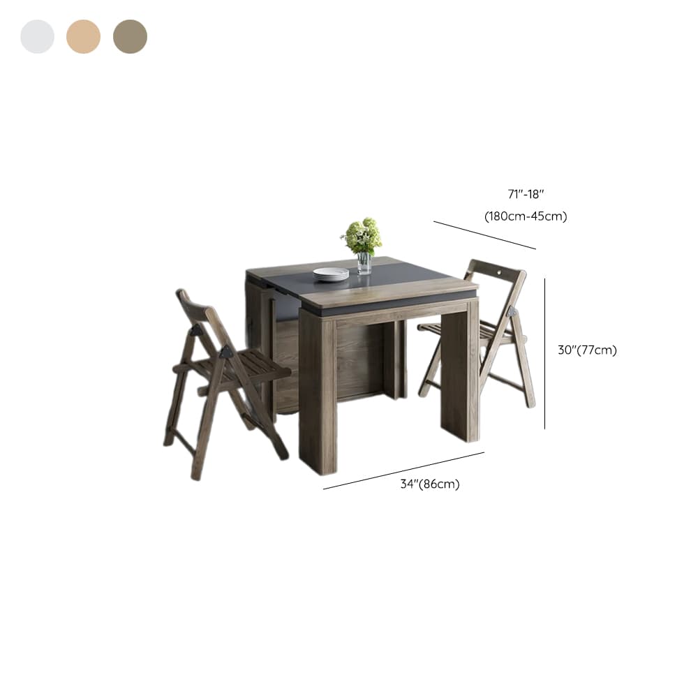 Trendy Rectangular Dining Table Set with Four Legs, Versatile 9-piece/7 Pieces/5 Piece Set, Chalk/Tan/Unfinished Colors - image 11