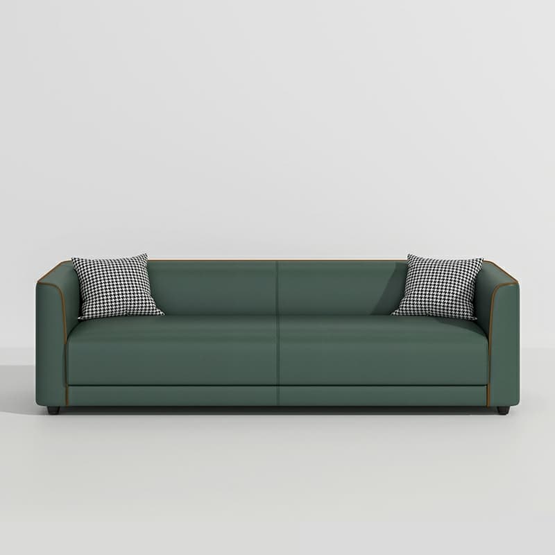 Dove Grey/Lime Green/Apricot Color Standard Sofa with Concealed Support for Parlor