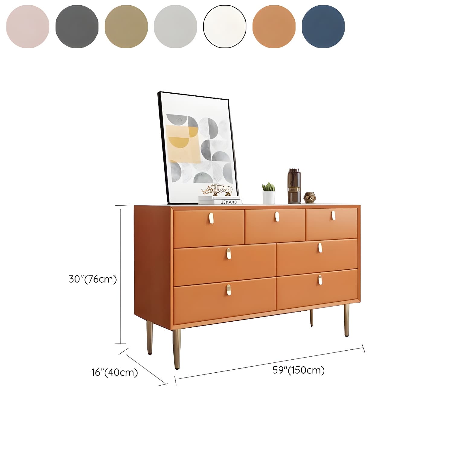 15.6-inch W Storage Chest Classic Glam Dresser with 5/6/7/9 Drawers - image 24