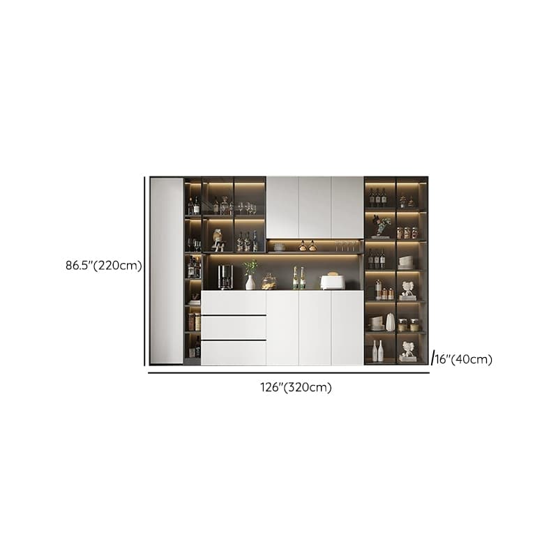 White Modern Buffet Cabinet with Cabinets and Shelves, Full Assembly Needed - image 30