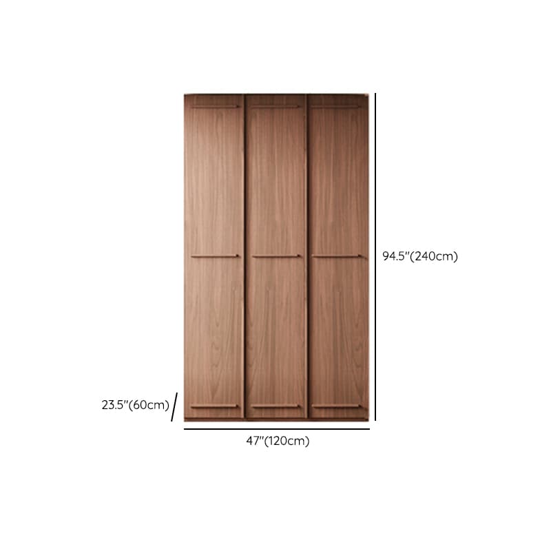 Simplistic Wood Color Timber Wardrobe Closet with Soft Close Door, Interior Shelves, and Hanging Rod - image 23