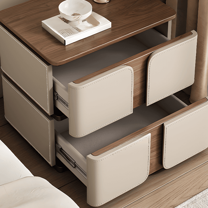 Art Deco Nightstand With Drawer Organization with 2 Drawers and Lumber Countertop - image 14