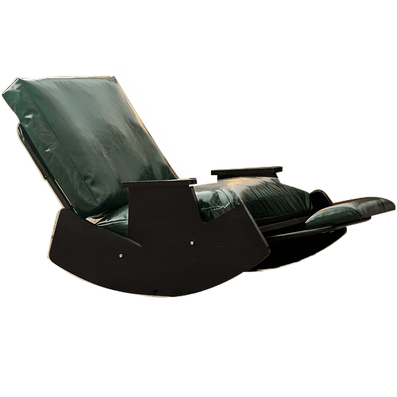 Simple Scratch-tolerant Upholstered Porch Rocker with Padded Recessed Arm - image 6