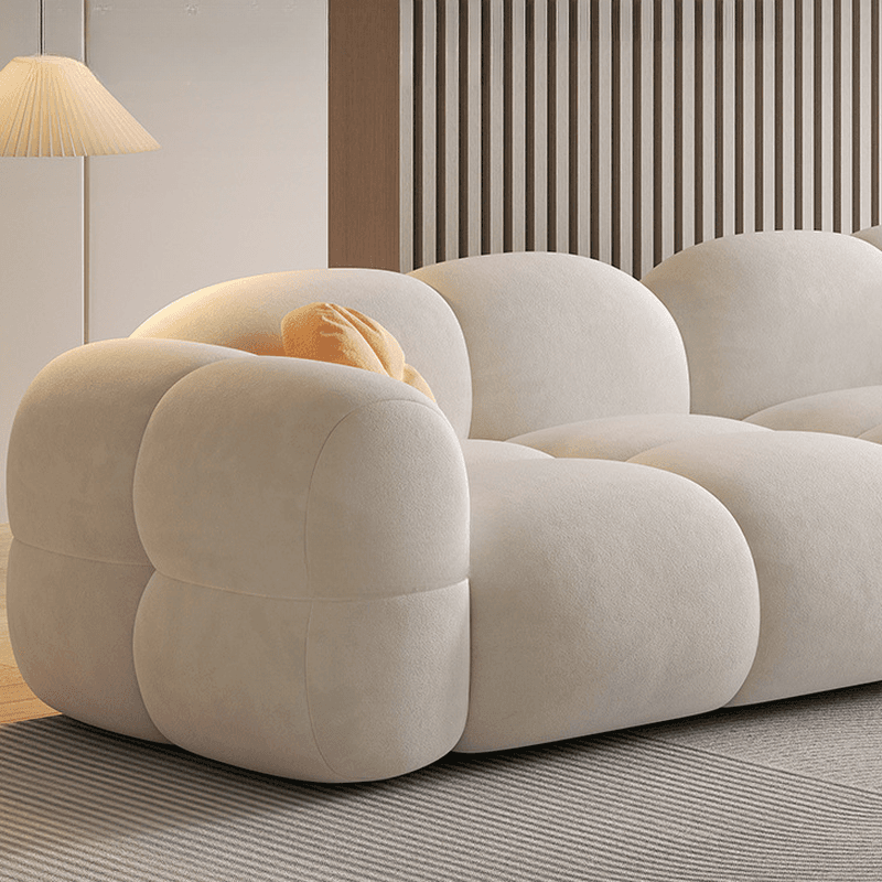 Modish Solid Color Scratch-durable Standard Sofa in Blush/Sage/Ivory for 4 Person/Seats 5/Seats 6 with 2 Pillows - image 10