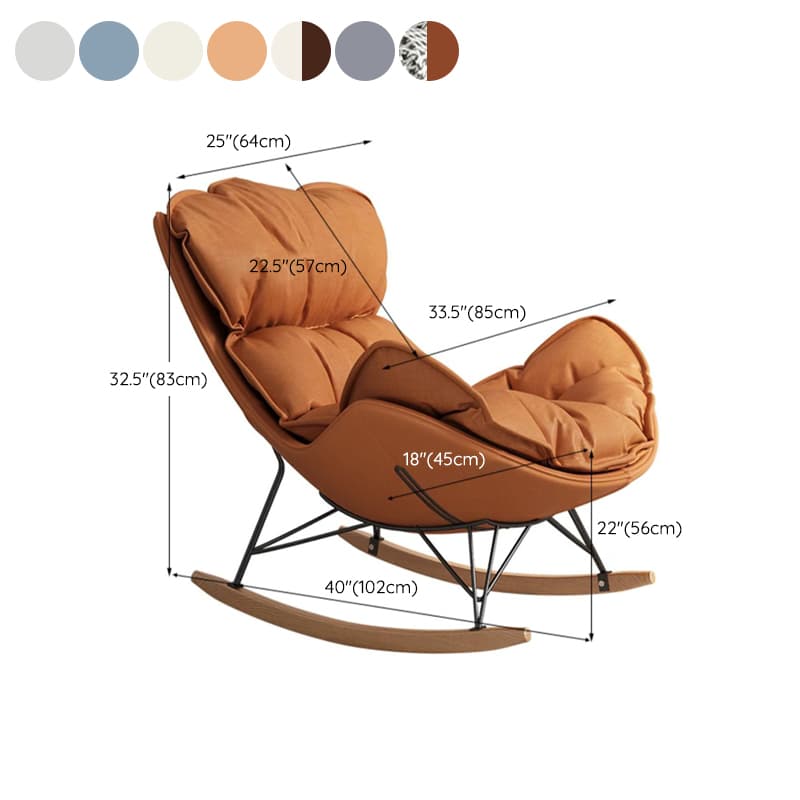 Stylish and Modern Upholstered Rocking Chair with Natural Wood Legs - image 19