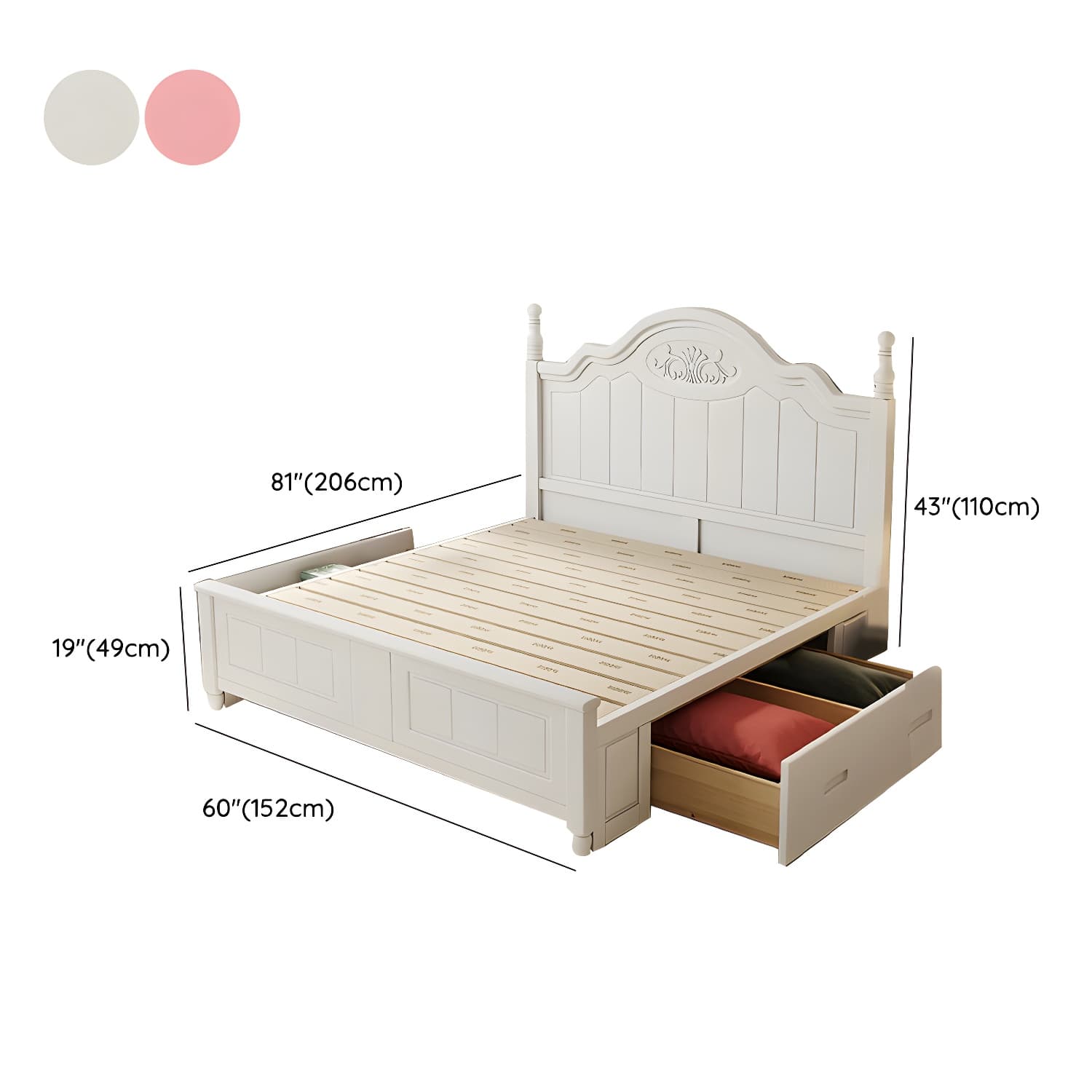 Modern Simple Style Natural Solid Wood Bed Frame with 4 Legs for Bedroom - image 27