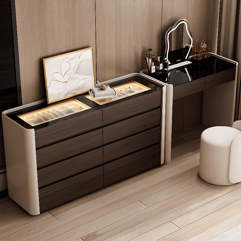 Auburn Multi-Purpose Vanity Set with 10 Drawers, Lighting, and 2-in-1 Functionality - image 3