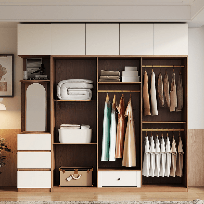 Chalk Minimalist Laminate Cabinet Armoire with Soft Close Drawer, Soft Close Door, Interior Shelves, and Clothing Rod - image 3