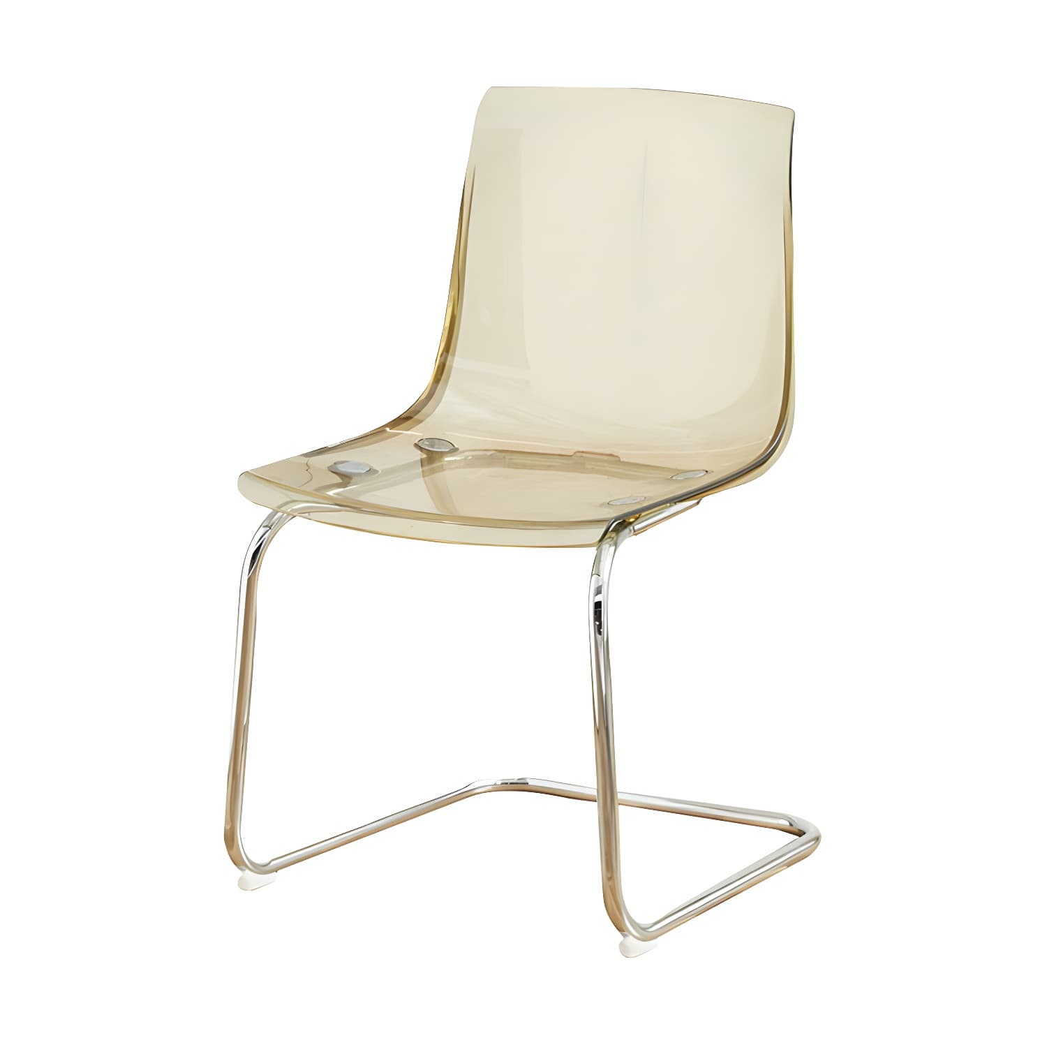 Scandinavian Style Silver Leg Plastic & Acrylic Side Chair for Kitchen & Dining