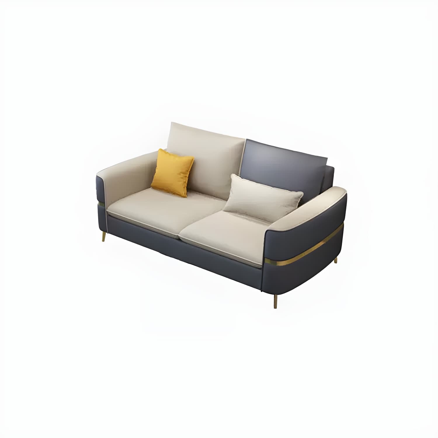 Glam Beige Tech Cloth Sectional Sofa with Pine Frame in Stationary Design - image 10