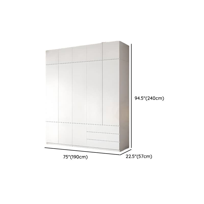 White Contemporary Alloy Cabinet Armoire with 3/6/9 Drawers, Flexible Shelf, and Hanging Rod - image 44