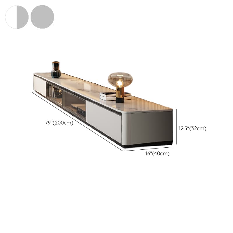 Art Deco Sintered Stone TV Stand for Sitting Room with Multiple Drawers, Storage Cabinet, Cable Management, and Door - image 12