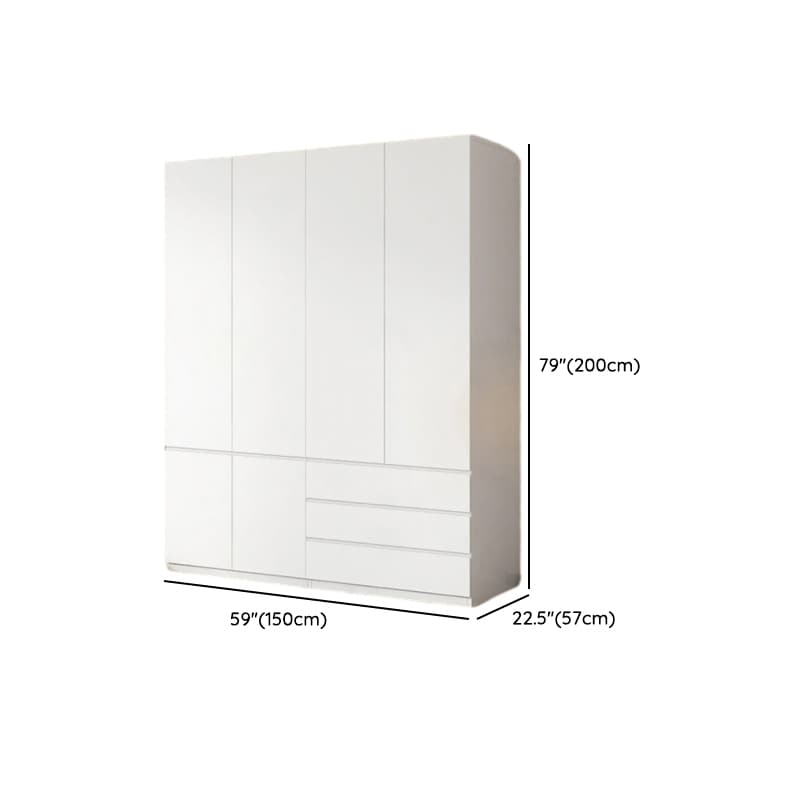 White Contemporary Alloy Cabinet Armoire with 3/6/9 Drawers, Flexible Shelf, and Hanging Rod - image 21