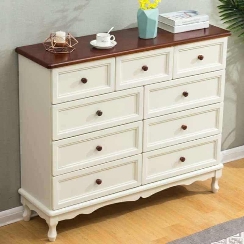 Solid Wood Countertop Storage Chest Traditional Style with Drawers - image 19