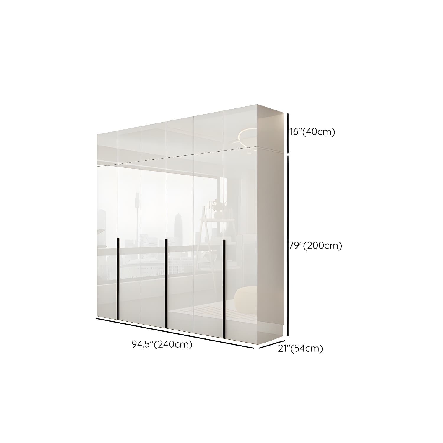 Hinged Wardrobe Armoire with Shelves White Wardrobe Closet for Home - image 29