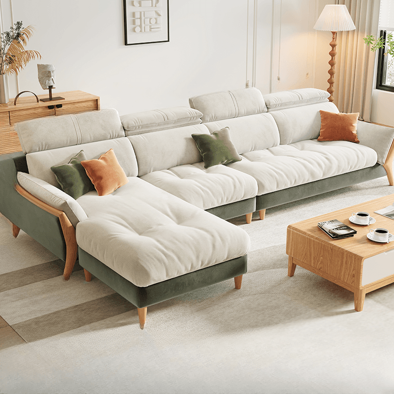 Straight/L-Shape Chalk Sofa/Sofa Chaise with Horizontal/Left Orientation and Standard Foam Seat Fill - image 3