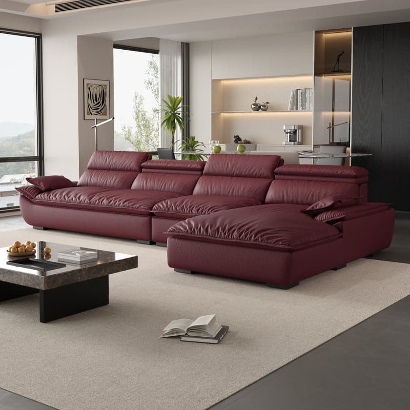 L-Shape Leather Sofa Recliner in White/Espresso/Beige with Right Hand Facing Orientation - image 8