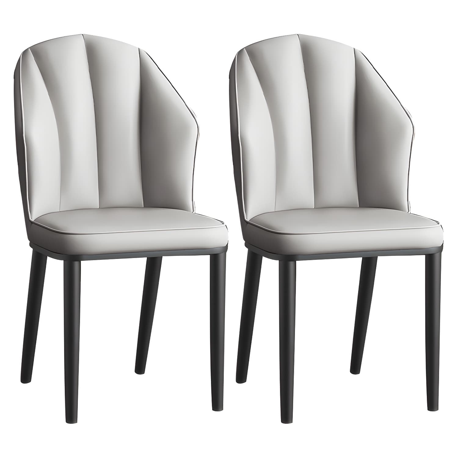 Glam Metal Dining Room Chairs Armless Upholstered Side Leather Chairs for Restaurant - image 6