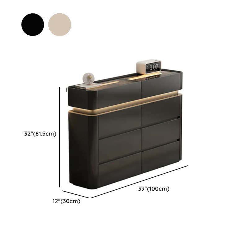 Minimalist Horizontal Console Dresser Illumination Light Timber 8 Drawers - image 13