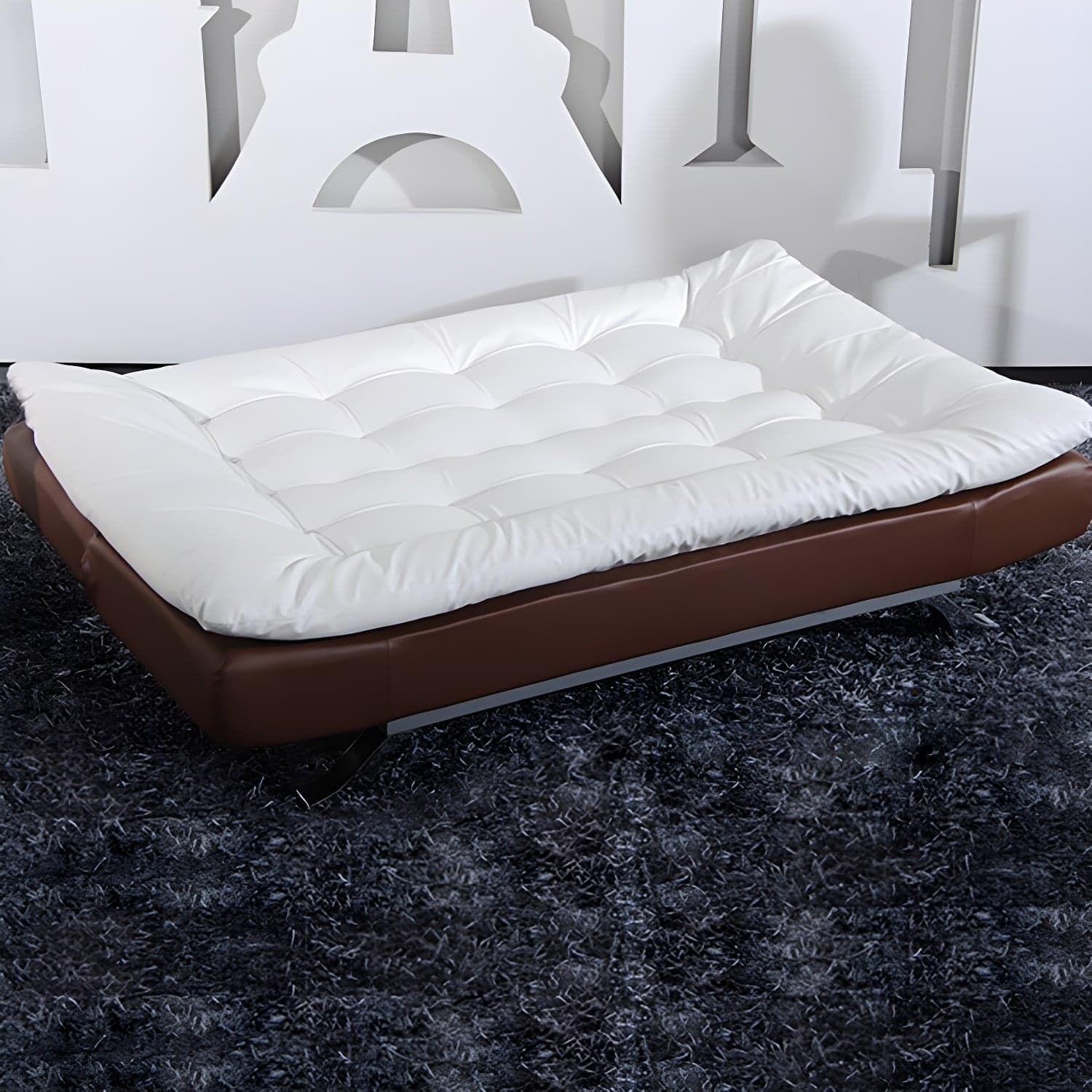 Armless Sofa Chaise Square Seating Settee for Living Room Bonus Room - image 6