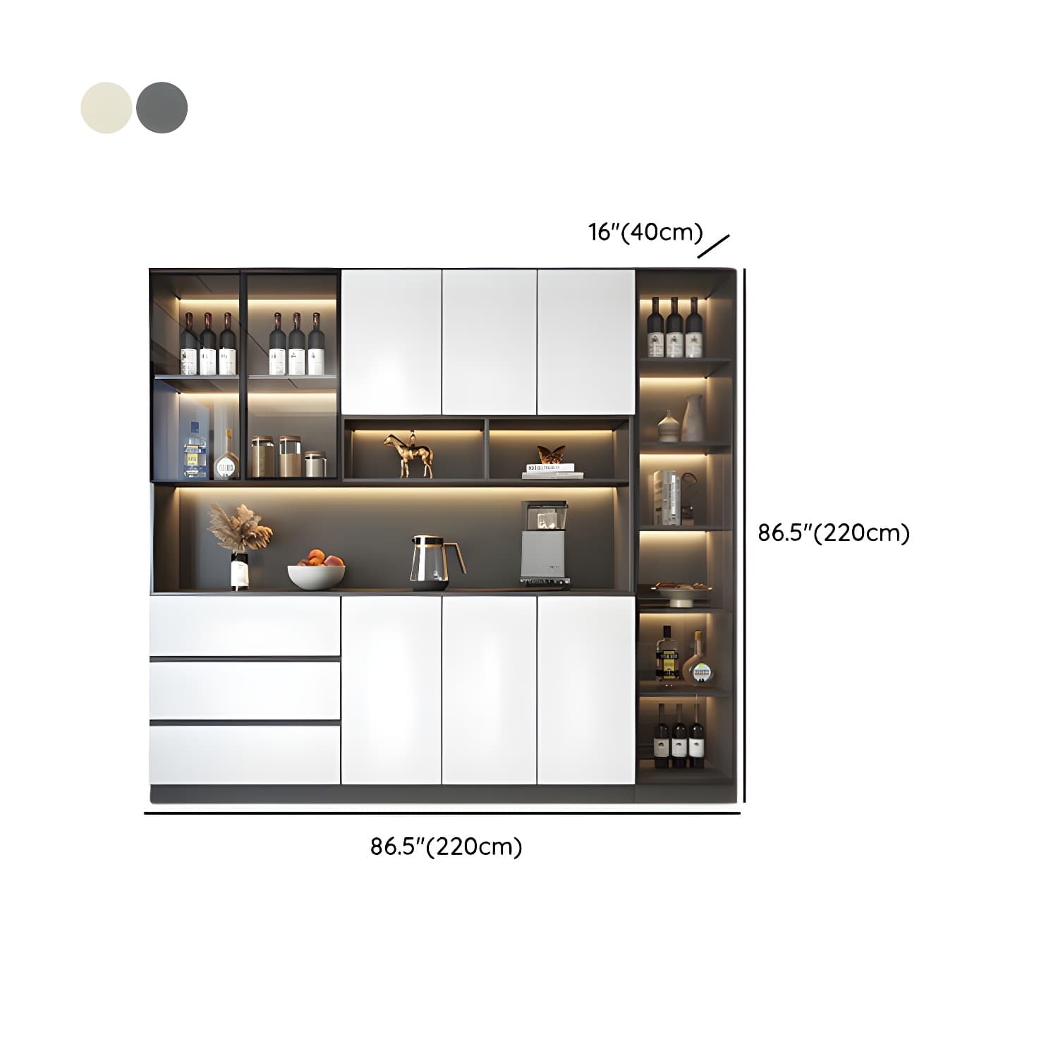 Modern Living Room Manufactured Wood Sideboard with Lighting - image 29