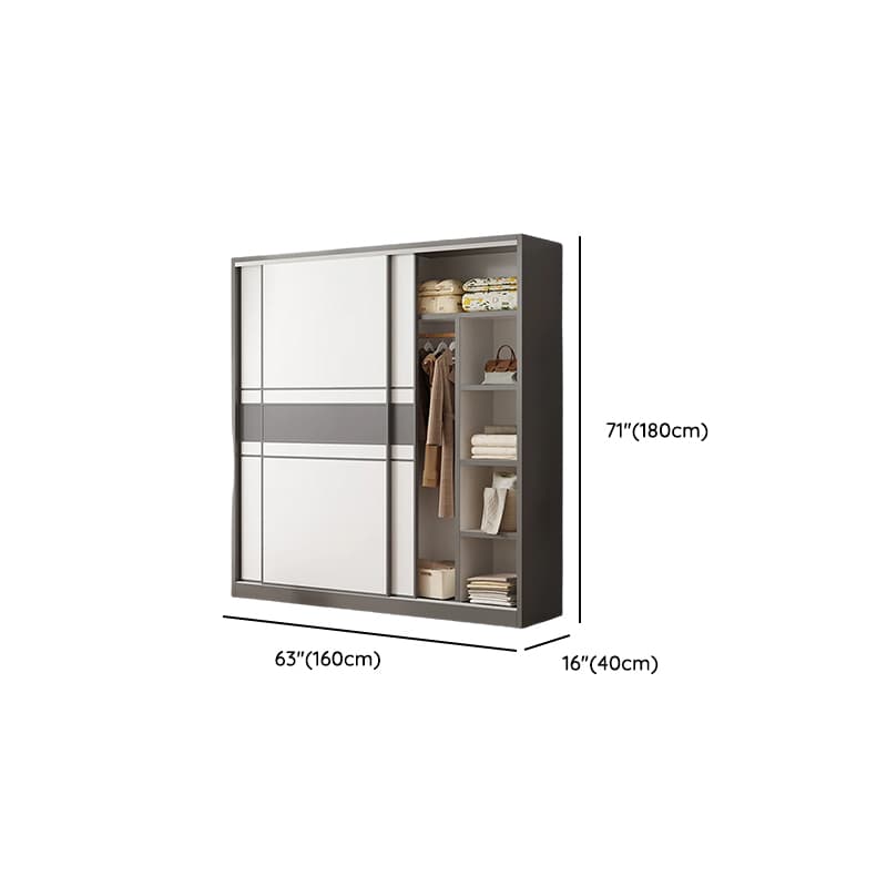 Minimalist Manufactured Wood Cabinet Armoire with Soft Close Door, Interior Shelves, and Clothing Rod - image 25